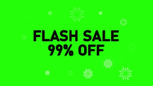 Flash Sale 99 Percent Off With Starbursts On Green Background discount offer