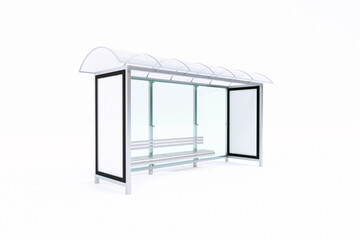 Modern bus stop shelter with advertising space ready for your branding and marketing campaigns today