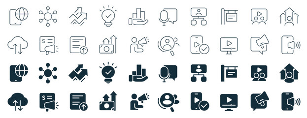 Advertising excellent icons collection in two different styles