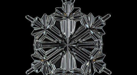 A stunningly intricate crystal geometric abstract design with reflective facets, creating a modern and elegant visual against a dark background.