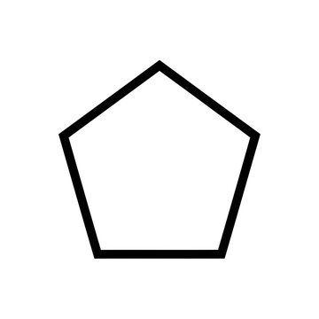 A simple pentagon isolated on, its five sides forming a geometric shape with clean lines and a balanced, symmetrical appearance