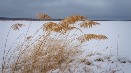 Sunrise Over a Snow-Covered Village: A Peaceful Winter Scene in Europe.