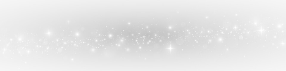 Christmas path with glowing stars and light decoration. Festive scene with shimmering stardust and sparkling particles.