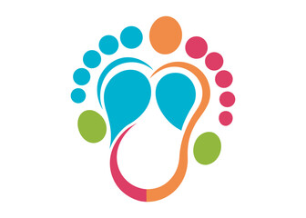 Fototapeta premium baby feet logo silhouette vector, baby foot logo icon vector silhouette, foot print vector illustration logo, silhouette of baby footprints icon vector silhouette design on white background