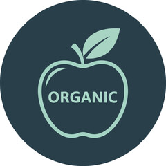 Healthy organic apple icon emblem badge circle label stamp stamp vector