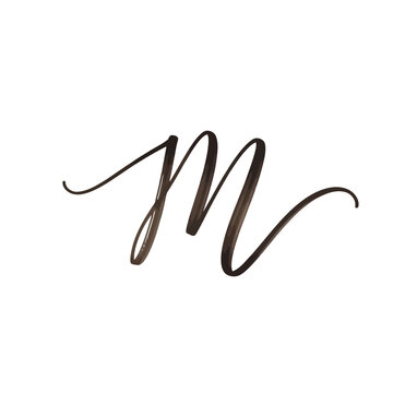 Elegant letter m in a flowing script isolated on, perfect for monograms, logos, and sophisticated designs