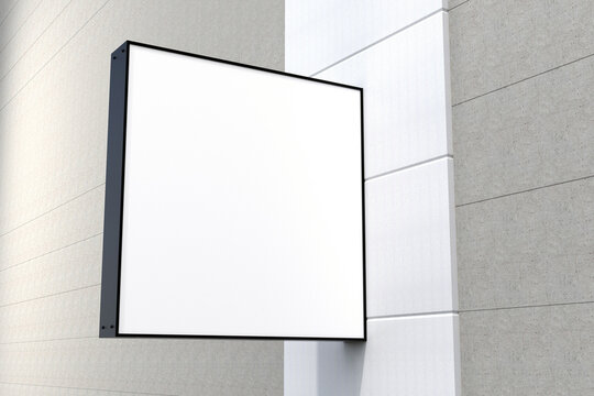Display your brand brilliantly with this modern square light box sign mockup ready for your custom design