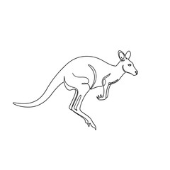 Fototapeta premium Dynamic kangaroo in continuous line art, capturing the essence of australian wildlife with minimalist elegance, isolated on