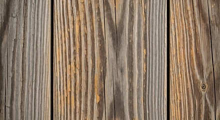 Natural background of aged vertical timber planks with a detailed, weathered grain pattern and rustic surface texture