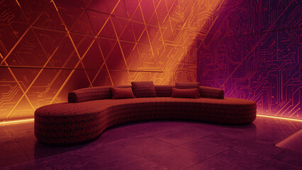 Velvet Maximalist Living Room Detail Shot with Botanical Wallpaper