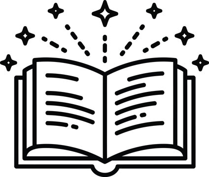 Open book with stars vector illustration for education and knowledge eps silhouette - Powered by Adobe