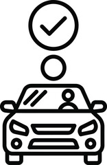 Car check icon vector illustration for vehicle inspection and approval eps silhouette