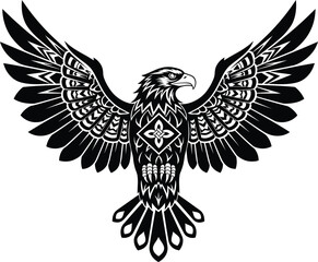 Eagle vector illustration majestic bird of prey tattoo design graphic art eps silhouette