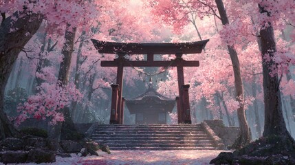 japanese temple in the morning