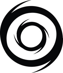 Abstract swirl vector design black and white spiral logo graphic element eps silhouette