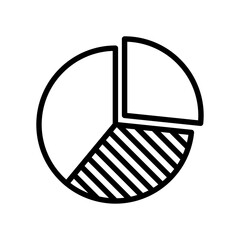 Business market pie.Linear icon.