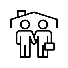 Real estate sevice agreement. Linear icon. 