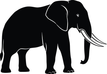 Elephant silhouette vector illustration african wildlife animal design eps