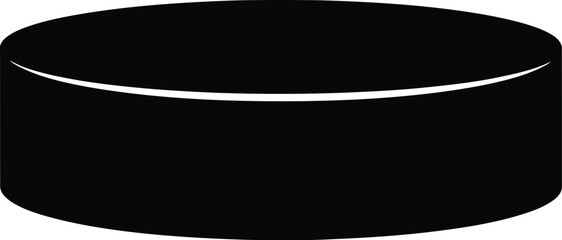 Black hockey puck vector illustration for sports equipment and games use eps silhouette