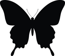 Butterfly silhouette vector graphic design element black and white art eps