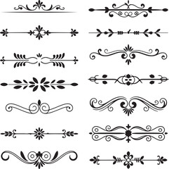 Set of vector decorative dividers design elements