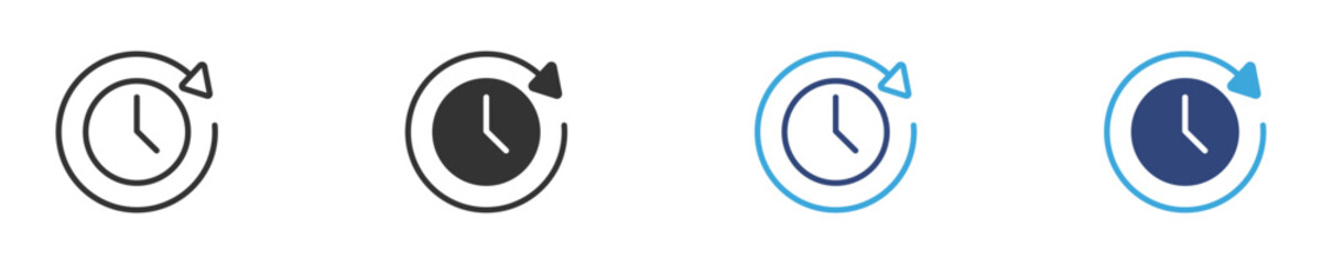 Back In Time icon set, Past time icon , vector illustration 