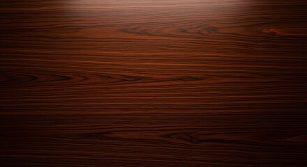 Elegant dark reddish-brown wood grain texture with a soft warm light from above, perfect for a classic background or surface