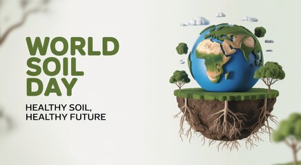 World soil day healthy soil healthy future earth illustration