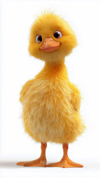 Baby goose character on a clean background
