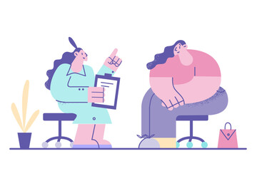 Obesity, nutrition and weight loss concept