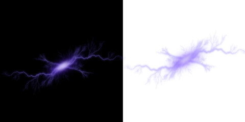 Obraz premium Dynamic purple energy discharge with electric lightning effect
