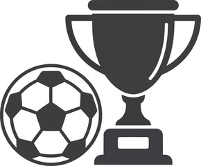 Iconic soccer ball and championship trophy symbol representing victory achievement sports success and winning vector