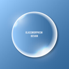 Blue circle with transparent effect and highlights for your design, put your text.