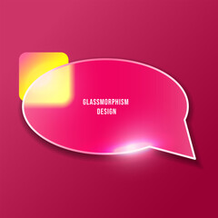 Pink dialog box with a bright square element for your design, put your text.