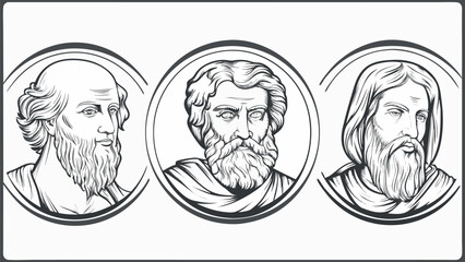 Illustrious philosophers icons, a timeless tribute to intellectual giants of history and classical antiquity