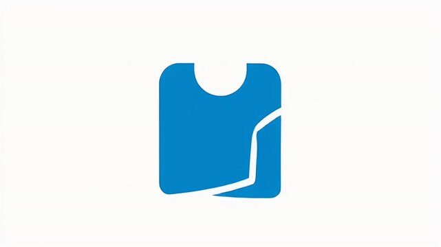 Blue t shirt icon isolated on white background minimal flat graphic design illustration