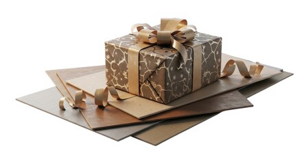 Fototapeta premium Exquisite gift box with elegant bow detailed festive packaging for special occasions and celebrations