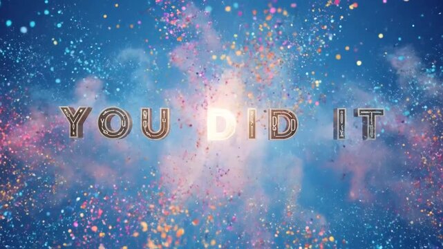 Celebratory Explosion: Dynamic Visual Congratulating Achievement with Vibrant Particles