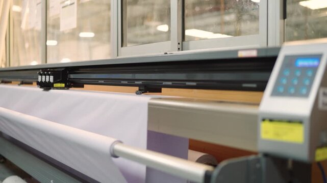 Large Format Plotter Printing Banner or Tent Material in Factory