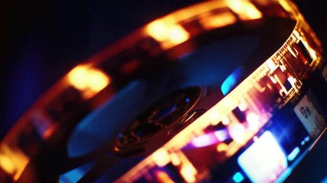 A close-up shot of a thin strip of light, potentially used for decorative purposes or as a design element