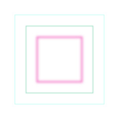 Abstract Glowing Concentric Square Design with Transparent Background, Neon Pink, and Mint Green