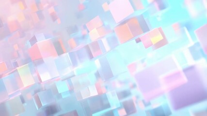 Abstract geometric mosaic of colorful square tiles with warm orange and cool blue gradient, creating a modern digital background for technology, design, or creative projects - Powered by Adobe