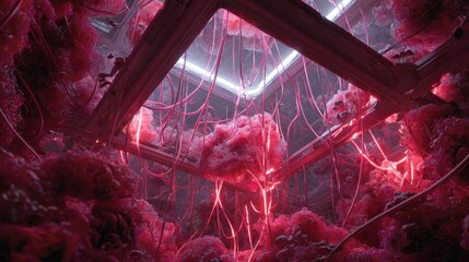 Abstract pink design interior