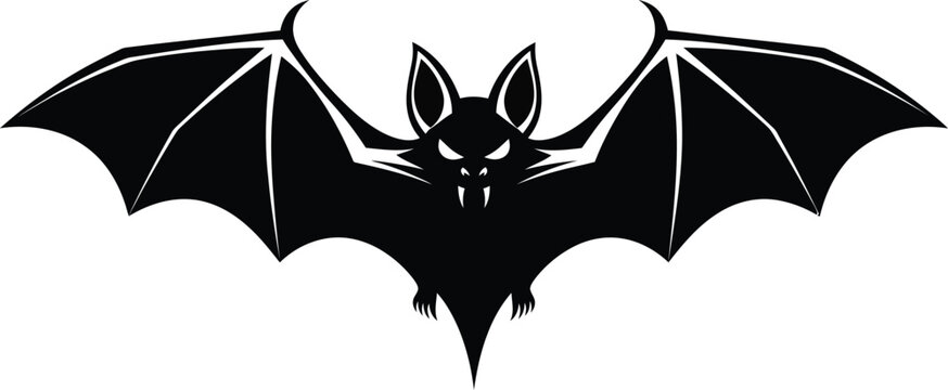 Black bat vector illustration for halloween spooky night decorations eps silhouette
