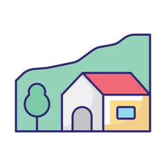 Cottage Vector icon which can easily modify or edit