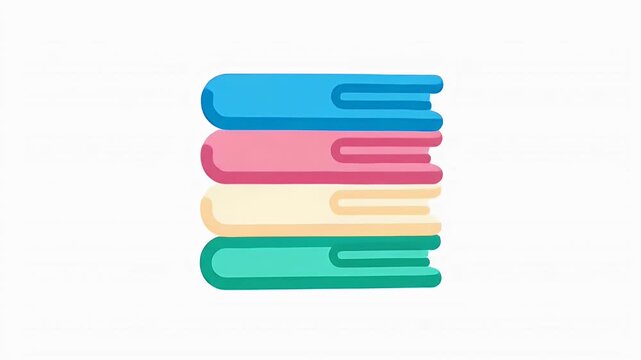 Colorful stack of books icon for education and learning illustration