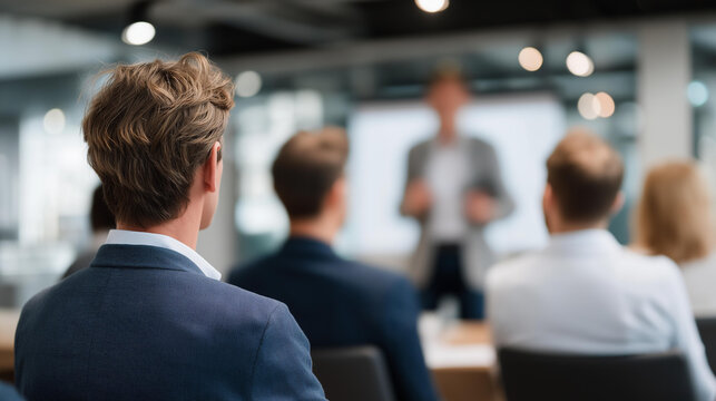 A business team in a sleek office freezing mid-presentation as an unexpected software glitch turns their slideshow into a cascade of colorful errors — tech mishap humor, corporate realism, and