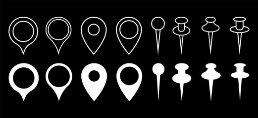 Map pointer icon. GPS location symbol. Vector stock illustration