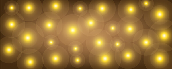 Abstract gold light circle. Vector luxury effect on black background