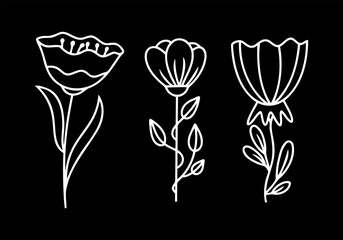 Flower clipart. Cartoon sketch icon. Vector stock illustration